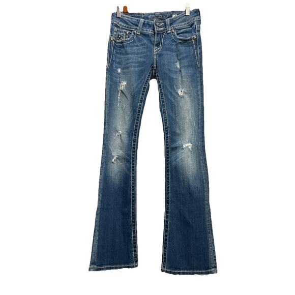 Miss Me Signature Boot Jeans Womens 25 Fit 25x32 Low Rise Denim Pants Y2K Easy - Picture 1 of 15